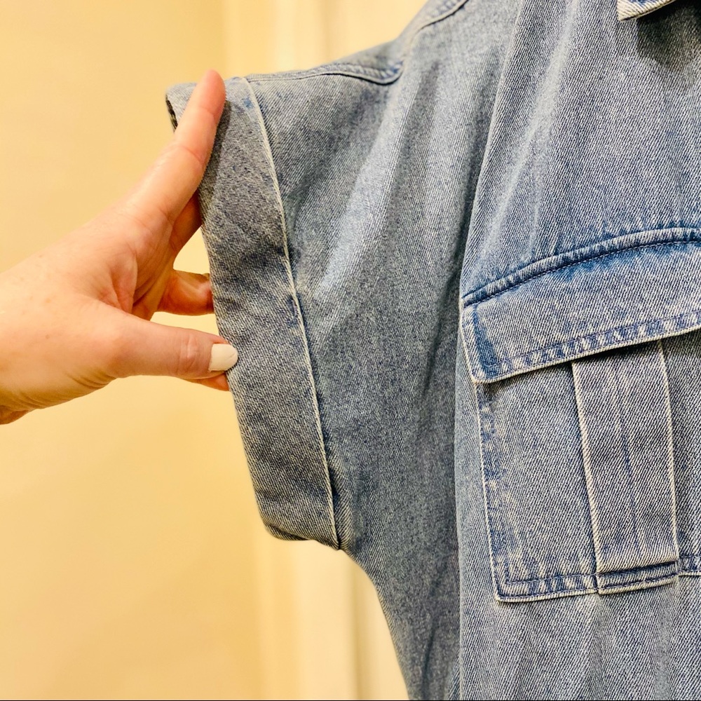 Express x Ladygang Denim Zippered Jumpsuit - Picture 11 of 11